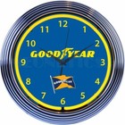 Licensed Goodyear Tire Neon clock sign Good year Racing Garage wall lamp light