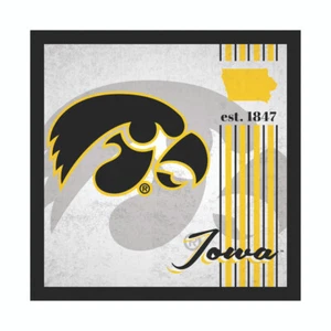 NCAA Iowa Hawkeyes 10x10 Álbum Diseño Madera Letrero Retro Ventilador Decoración - Imagen 1 de 1