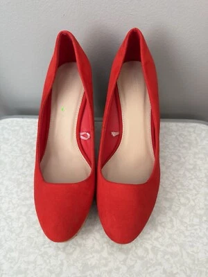 Женские эспадрильи на танкетке Forever 21 размер 8,5 без застежек оранжевые красные - Изображение 1 из 4