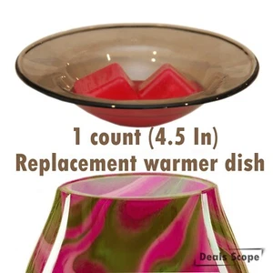 4.5" Brown Scentsy Replacement Oil Wax Warmer Dish Plate Tray Glass Melt Lid - Picture 1 of 4