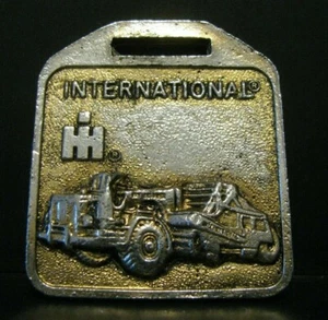 IH International Harvester Scraper Brass Pocket Watch Fob RISH EQUIPMENT COMPANY - Picture 1 of 2