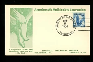 US FDC #C48 2nd Day AAMS Card M-1 1954 PA Bald Eagle in Flight 1st Unofficial - Picture 1 of 2