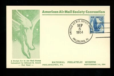 US FDC #C48 2nd Day AAMS Card M-1 1954 PA Bald Eagle in Flight 1st Unofficial - Image 1 of 2