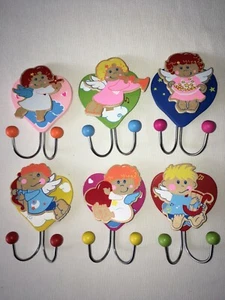 Set of 6 Children's Wooden Coat Hooks (Angel and Cherub Designs) - Picture 1 of 4