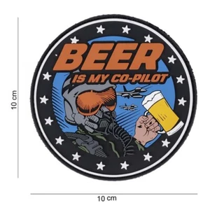Beer Is My Co Pilot Air Force Morale Patch New Hook Backed PVC Rubber - Picture 1 of 2