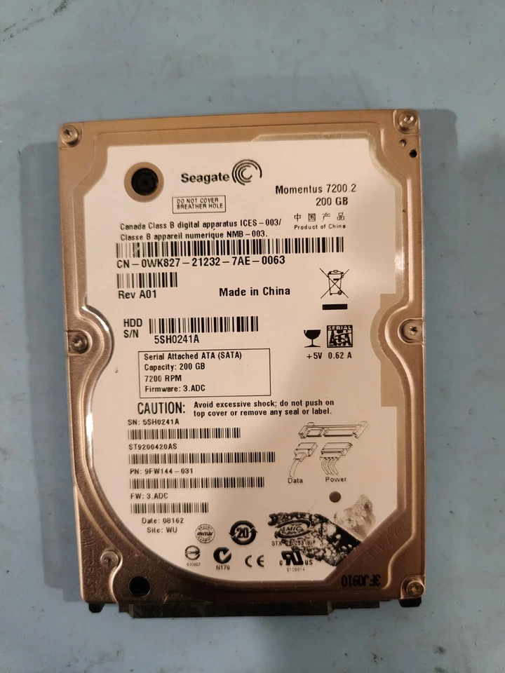 Seagate ST9200420AS 9FW144-031 200gb 2.5" Sata laptop HDD TESTED - Image 1 of 1