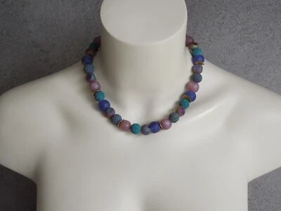 Collana In Argento 925 Placcata Oro Con Palline In Vari Materiali 73,4g/47 cm - Immagine 1 di 4