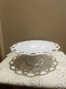 VTg Imperial Glass Co. Milk Glass Pedestal Dish W Doeskin Finish - Picture 1 of 10
