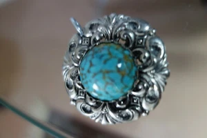 Anhänger mit Türkis versilbert - Bild 1 von 3