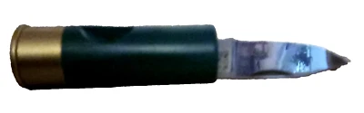 Pocket Folding Knife Novelty 12 Ga. Shotgun Shell Green Stainless Steel - Image 1 of 4
