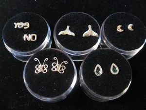 Earring w/a message in .925 Silver, U choose which one U want!! Butterfly backs - Picture 1 of 4
