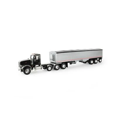 ERTL 1/16 Big Roads Black Peterbilt Model 367 with Grain Trailer and Lights &... - Image 1 of 4