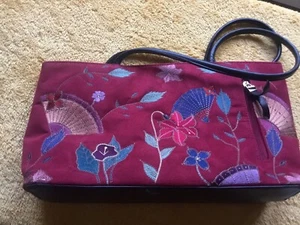 Beuno Embroidered Suede Effect Hand/Shoulder Bag. - Picture 1 of 3