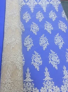 Hardy'sTextile 100% Poly Tulle / Mesh Fabric with Embroidered Flowers - Picture 1 of 5