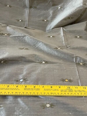Designer Quality 100% Silk Shantung Embroidered fabrics!!! - Image 1 of 4