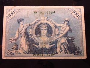 Germany 100 Mark 1908 1726h90 Reichsbanknote Green Seal Deutschland Bank Money - Picture 1 of 2