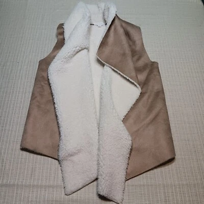 Vegan Suede Sherpa Womens Sm Vest  Festival Rave Office Layers Boho Outdoors - Image 1 of 4