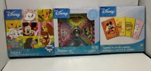 Disney 3-Pack Games Bundle with Jumbo Cards, Popper Jr. Game, Jigsaw Puzzle NEW - Picture 1 of 3