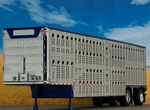 1/64 DCP BLUE TOP WILSON SPREAD AXLE CATTLE TRAILER - Picture 1 of 5
