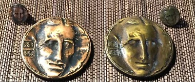 Serbian scientist Nikola Tesla 2 plaques and 2 pins science Serbia  - Image 1 of 4