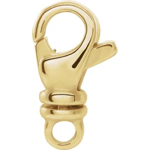 Cierre de gatillo giratorio de langosta de oro amarillo macizo pequeño de 12 mm 14 k Italia - Imagen 1 de 4