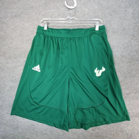 USF Bulls Shorts Mens Large Green Adidas Aeroready Drawstring Cover