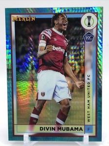 Aqua Prism Refractor Divin Mubama Topps Merlin 2023 West Ham United FC Rookie