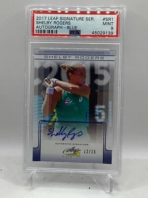 2017 Leaf Signature Auto Blue #SR1 Shelby Rogers PSA 9 (Top Pop, Pop 1) - Image 1 of 2