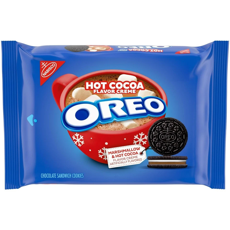 OREO Hot Cocoa Creme Chocolate Sandwich Cookies Limited Edition Holiday Cookie