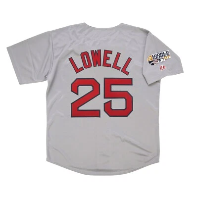 Мужская футболка Майка Лоуэлла 2007 Boston Red Sox Grey Road World Series (S-3XL) - Изображение 1 из 4