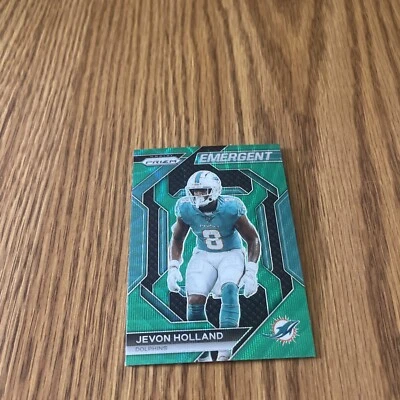 2023 Prizm Jevon Holland Miami Dolphins Green Prizm Emergent Free Shipping  - Image 1 of 2