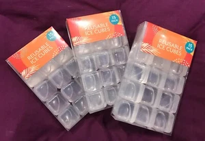 15 Pack Plastic Reusable Ice Cubes Pack Cubes Drinks Party Freezing UK - Picture 1 of 3