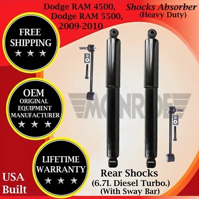 Monroe OEM Rear Shock W/ Sway Bar For 2009-2010 Dodge Ram 4500/5500 HD 10 Yr Wa. Foto 1 de 4