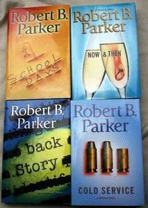 Lot 4 Robert B Parker Spenser hcdj bce COLD SERVICE~BACK STORY~NOW & THEN~SCHOOL - Picture 1 of 6
