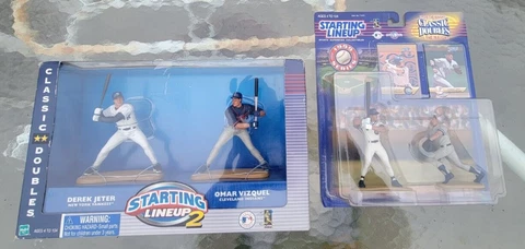LOT OF DEREK JETER STARTING LINEUP FIGURES NEW YORK YANKEES OMAR VIZQUEL NIB Cover