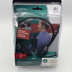 Logitech ClearChat Stereo PC Headset with Rotating Microphone Volume Mute Window - Picture 1 of 3