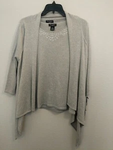 Nue Options Petite Strickjacke Silber PXL Silber Oberteil und Strickjacke - Bild 1 von 8