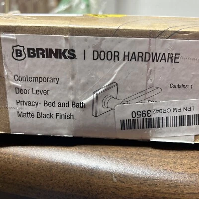 BRINKS - Palanca de puerta interior con bloqueo de privacidad contemporáneo negro mate Foto 1 de 3