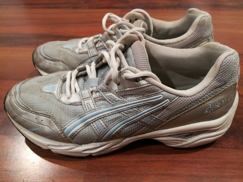 Scarpe da allenamento Asics Gel TN492 donna corsa atletica grigio argento blu taglia 8