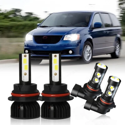 For Dodge Grand Caravan 2001-2007 LED Headlight + Fog Light Bulbs 6000K White - Image 1 of 4