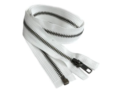 YKK #5 Antigua Latón Peso Medio Metal Chaqueta Cremallera Separadora 9" o 10" Foto 1 de 4