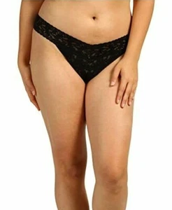 Hanky Panky Black Signature Lace Rise Thong Women's Plus One Size L57110 - Picture 1 of 3