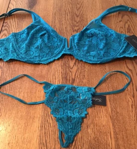 Frederick's Of Hollywood Jessica Lace Full Figure Bra 40C & Panty 1X Set NWT - Picture 1 of 8