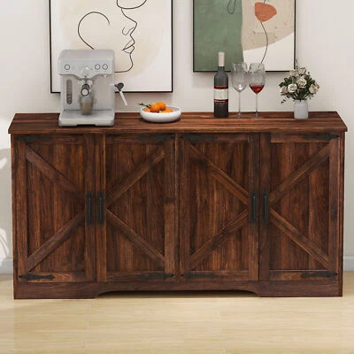 Sideboard Buffet Cabinet with Storage 62" Kitchen Cabinet with Adjustable Shelve - Image 1 of 4