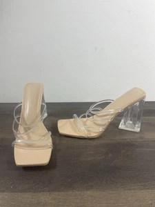 Cape Robbin Schuhe Größe 11 hellbraune Damenschuhe mit Absatz offene Zehenpartie Innensohle - Bild 1 von 12