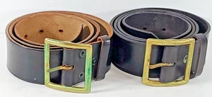 VTG Lot Of 2 Black Belts Militaria Police Unbranded Uknown Year 40in & 45.5in - Picture 1 of 18