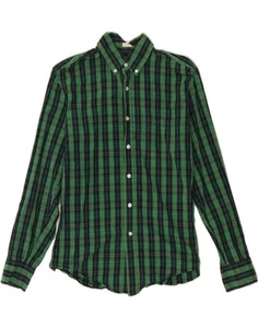 J. CREW Mens Traditional Fit Flannel Shirt Medium Green Check Cotton QG10 - Picture 1 of 3