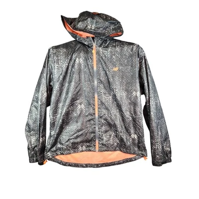 Chaqueta New Balance para mujer XL negra naranja con capucha cremallera completa ligera para correr Foto 1 de 4