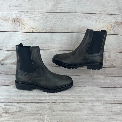 Botas Chelsea Allsaints Melos de cuero para hombre talla 13 negras desgastadas Foto 1 de 4