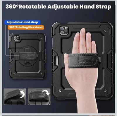 Shockproof Case Cover Shoulder Strap Screen Protector for iPad Pro 11” 2018/22 - Image 1 of 4